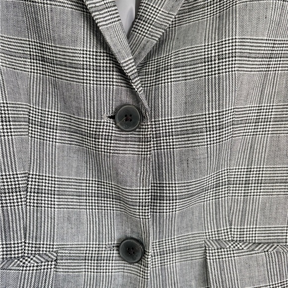 BROOKS BROTHERS Linen Blend Lapel Plaid Blazer Jacket Womens 4 Career Timeless - Picture 5 of 10